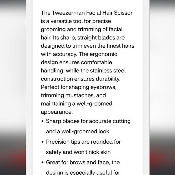 Tweezerman Facial Hair Scissors - Picture 7 of 8